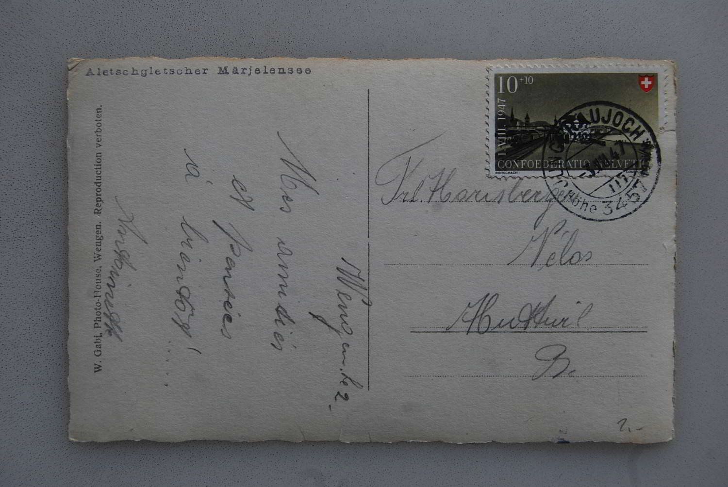 Cartes postales: AK Aletschgletscher, Märjelensee 1947 – D'occasion à Rüfenacht BE par Toro06 1