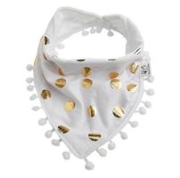 NEUES Baumwoll Lätzli weiss-gold Polka dot - 803006