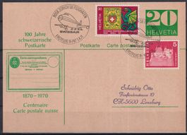 X82) 100 Jahre Schweizer Postkarten  1870-1970,