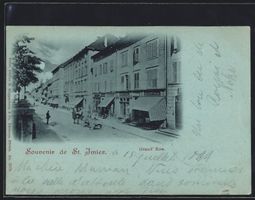 Mondschein-AK St. Imier, Grand Rue, 1899