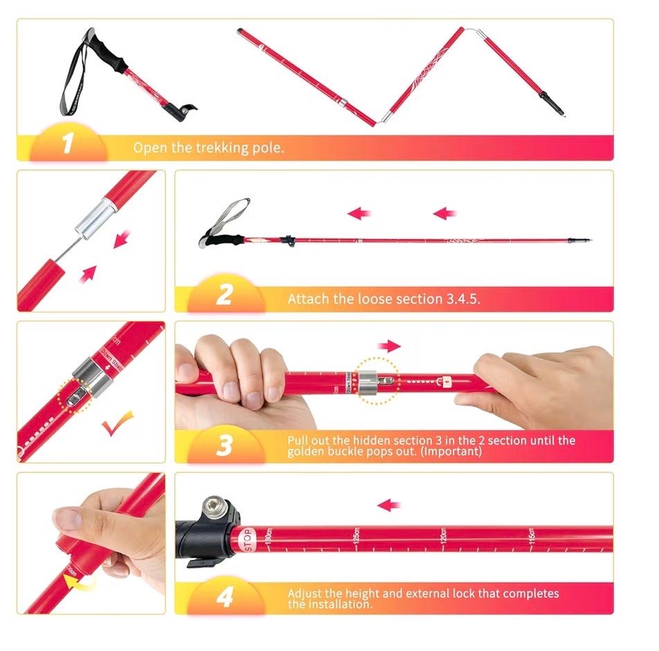Bastoncini da trekking: Klappbare Wanderstöcke/Trekking/Nordic walking – Nuovo e nell'imballaggio originale da zürich venduto da sunnyredchilli 3