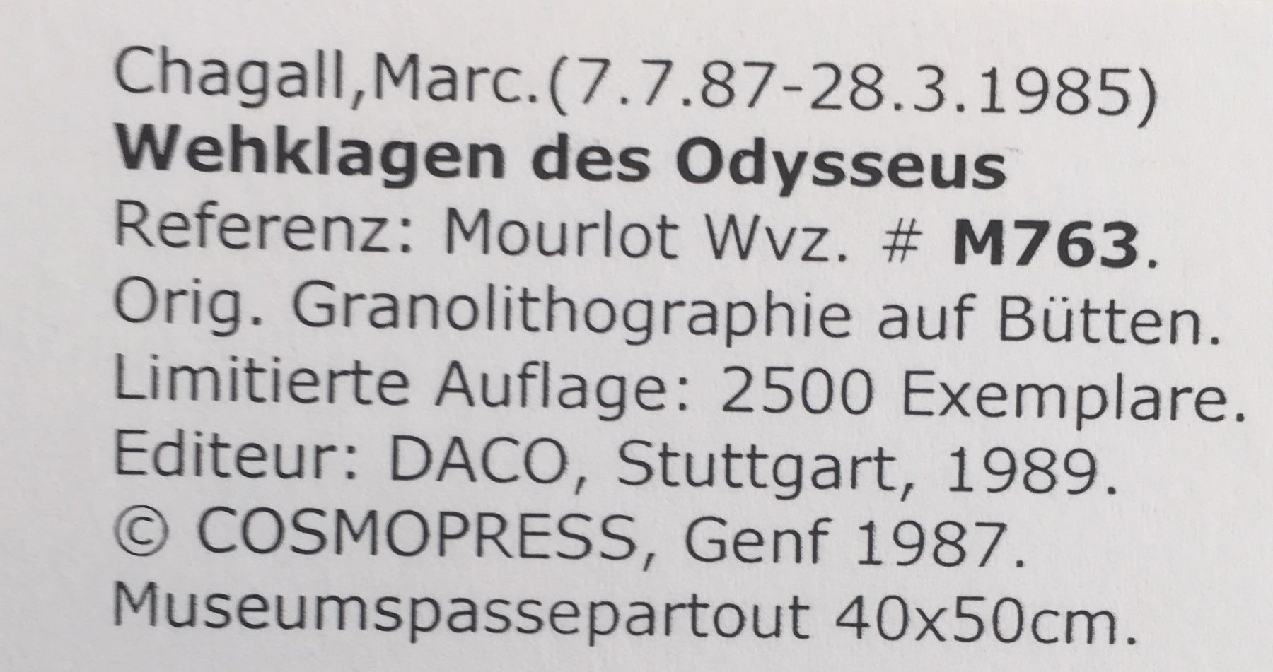 Grafica & Litografie: Marc Chagall "Homer Die Odyssee" 3 Lithographien – Usato da Nennigkofen venduto da waltraub 2
