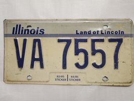 Original Illinois USA Nummernschild VA 7557, Vintage!