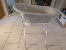 Babybadewanne mit Gestell grau Elefant Motiv gebraucht