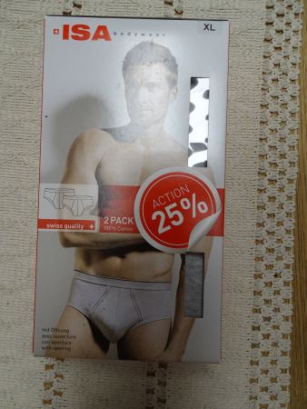 2 Stk. NEUE Herren Slips grau von ISA Gr. XL - 251105