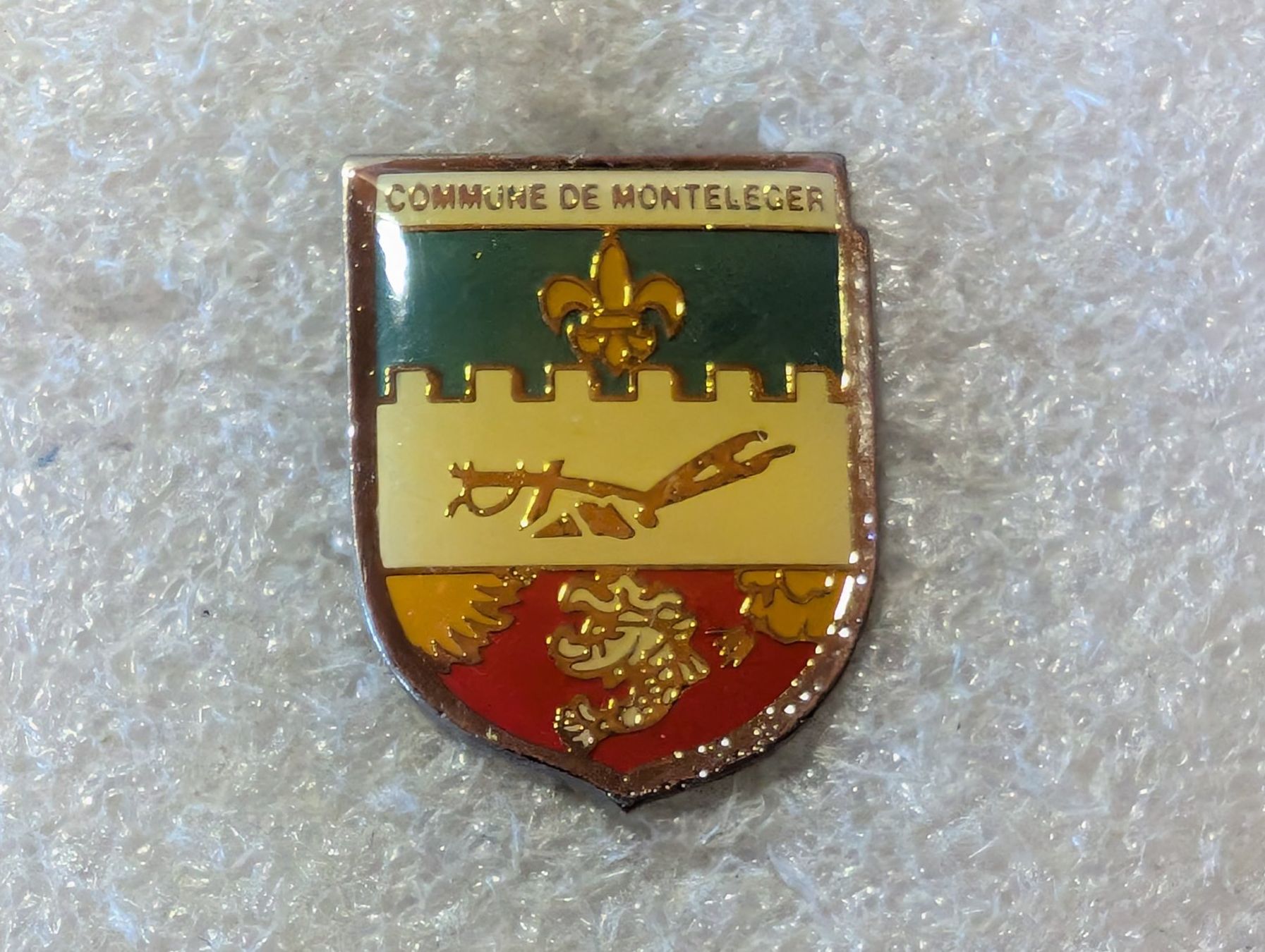 Placchette & Badge: Ansteckpin 100: Commune de Monteleger – Usato da Oppligen venduto da Pin-Fall-Shop