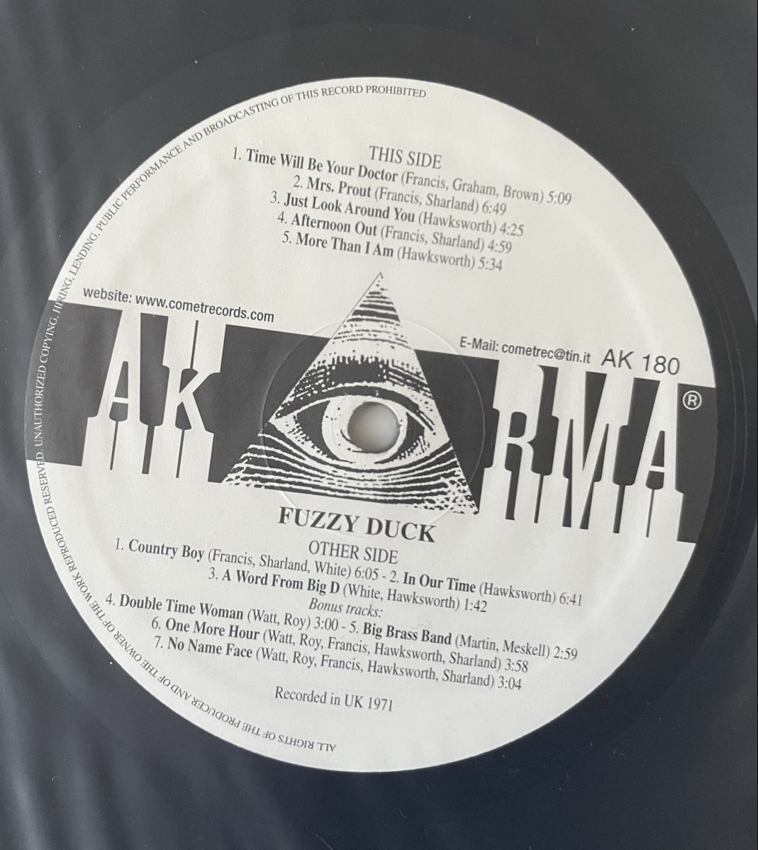 Dischi in vinile: Fuzzy Duck - same - AKARMA Vinyl LP – Usato da Olten venduto da Bluespapst 2