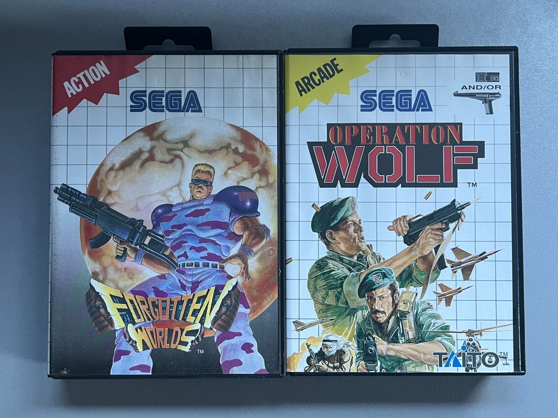Sega Giochi: Forgotten Worlds + Operation Wolf - Master System Games – Usato da Rivera venduto da poweradem05