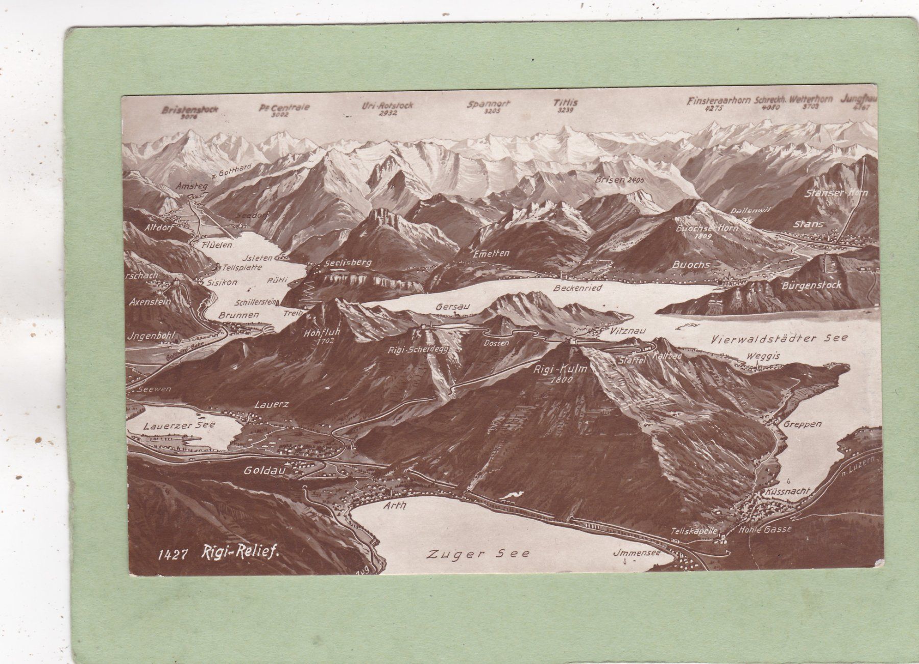 Ansichtskarten: Rigi Relief 1919 – Gebraucht aus Herisau von Lisegrat2008