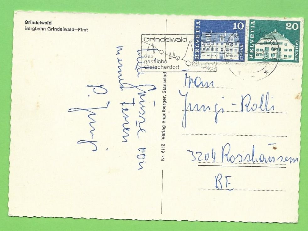 Cartoline postali: Grindelwald, Bergbahn Grindelwald-First – Usato da Zürich venduto da t24_de 1