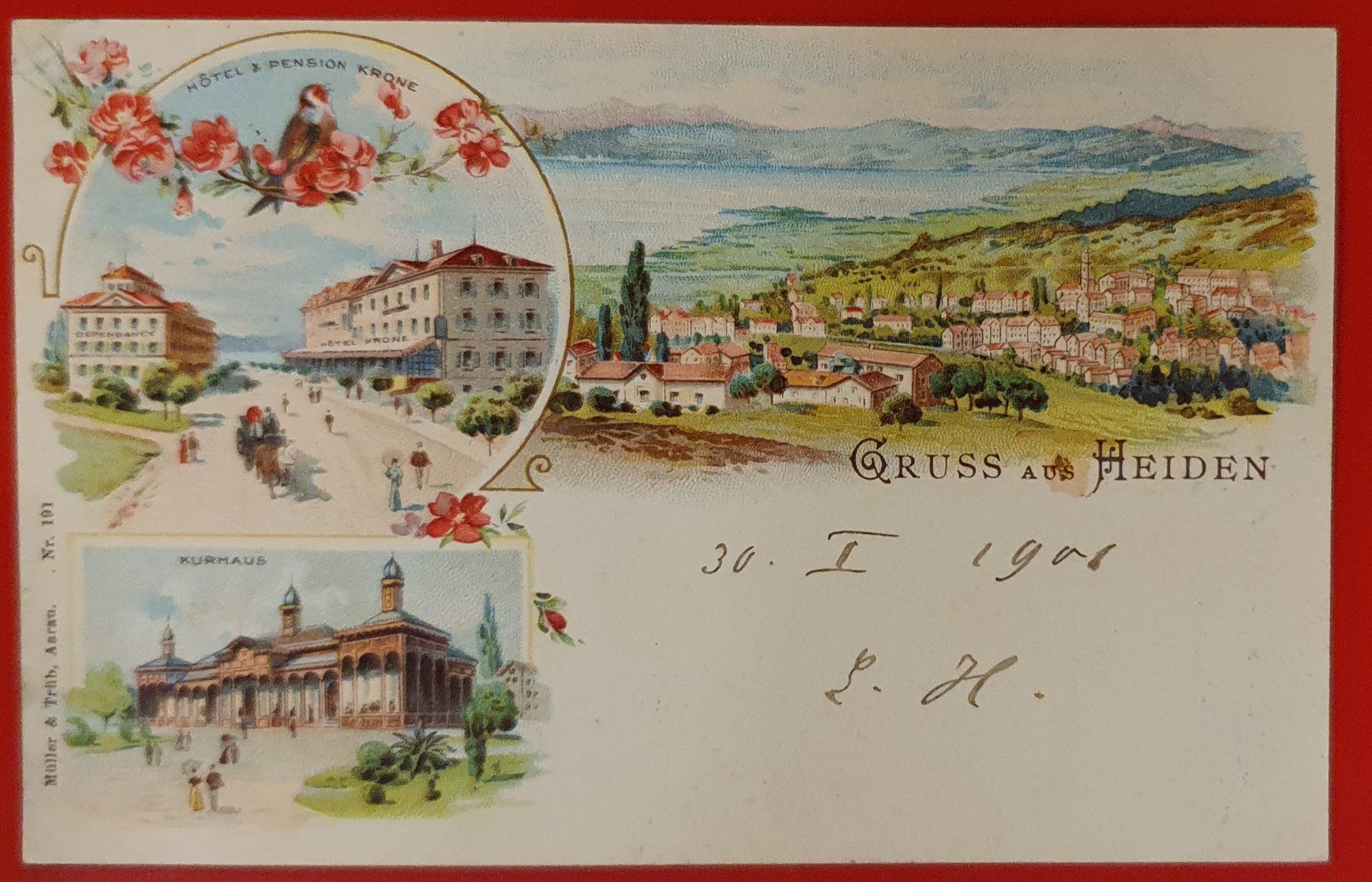 Cartoline postali: Gruss aus Heiden 1901 – Usato da Kreuzlingen venduto da Rschweiz1