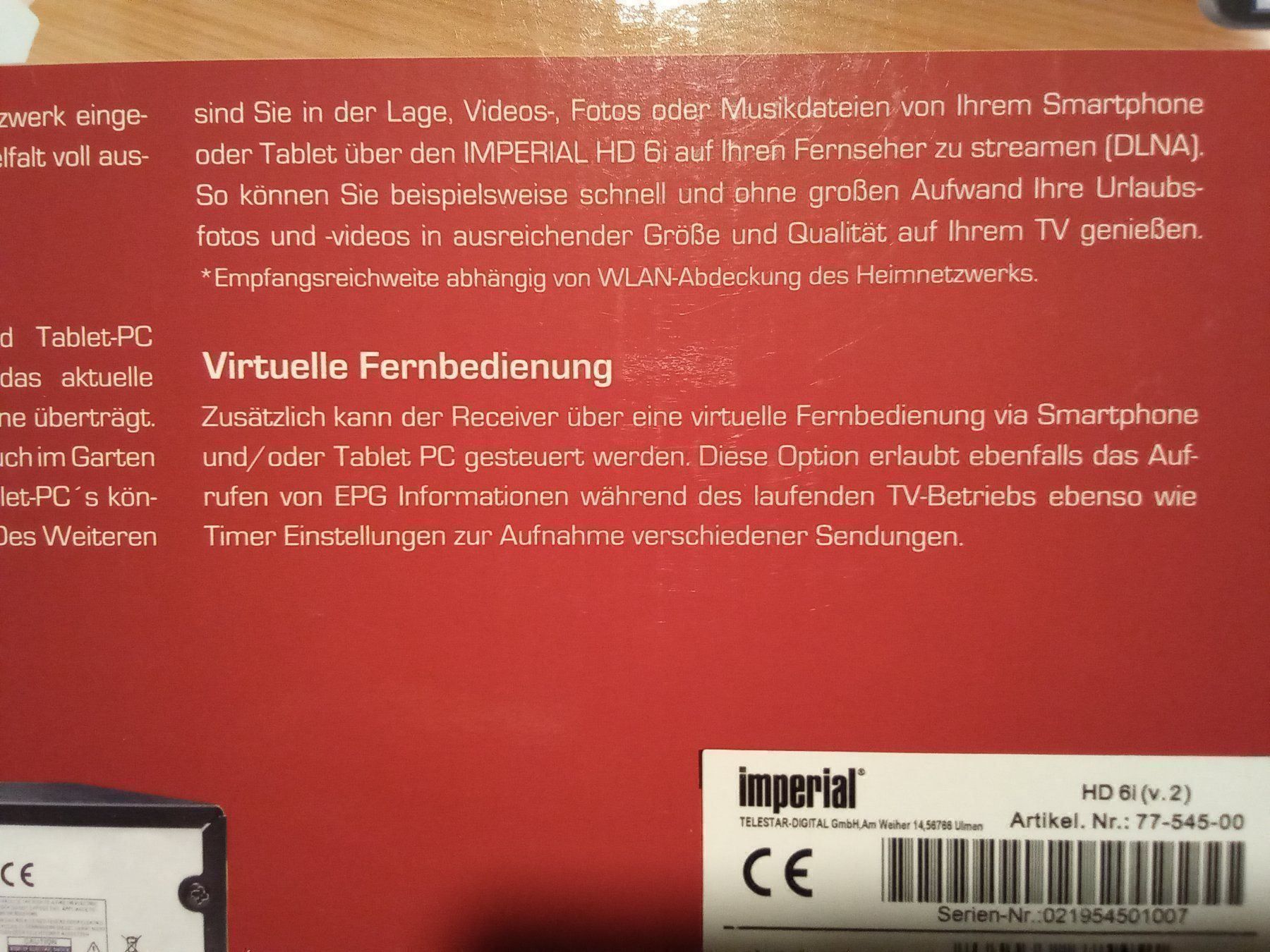 Receiver: Imperial HD 6i Twin SAT-Receiver – Neu und originalverpackt aus Ostermundigen von Gummibaerli63 6