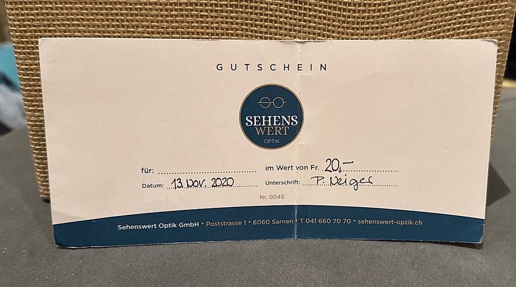 Buoni: Gutschein Sehenswert Sarnen 20.-  – Usato da Sarnen venduto da Sejosa15