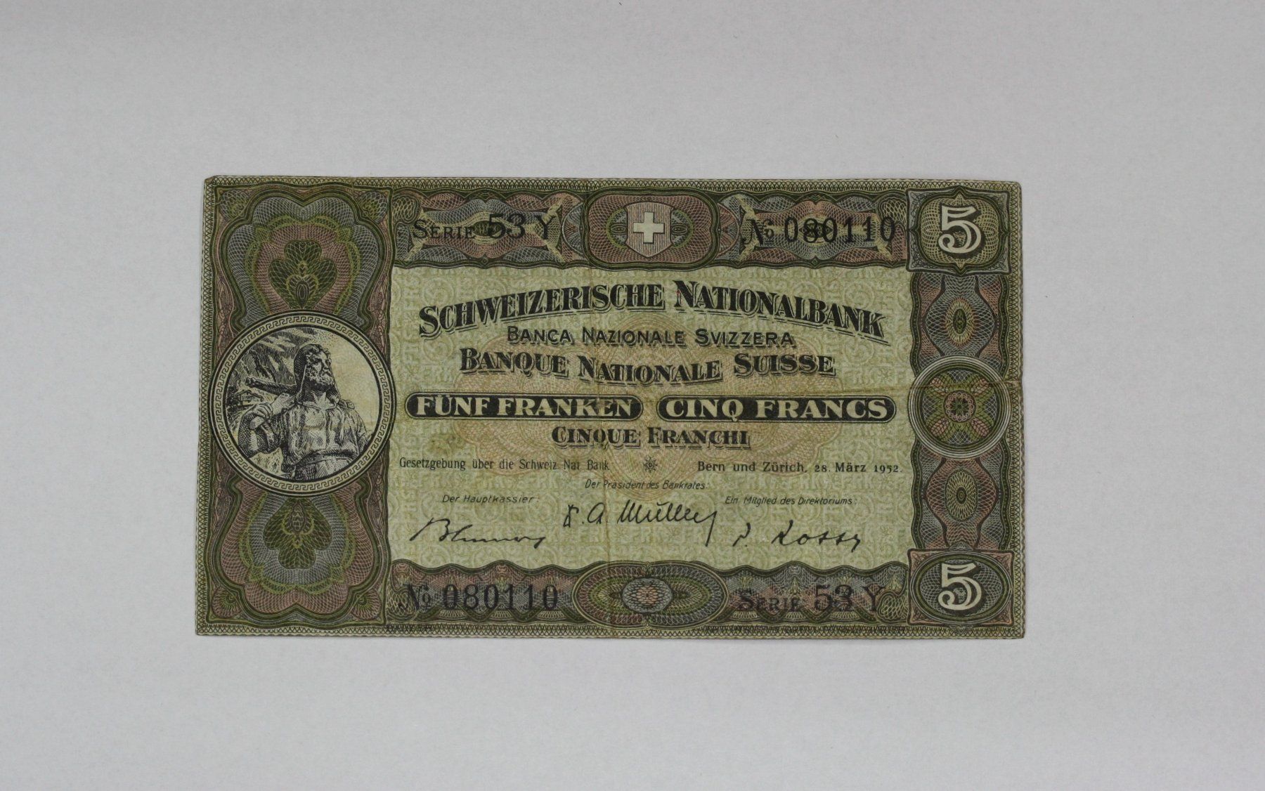 Banconote: 5 Franken Note 1939 – Usato da Chur venduto da Invinoveritas 1