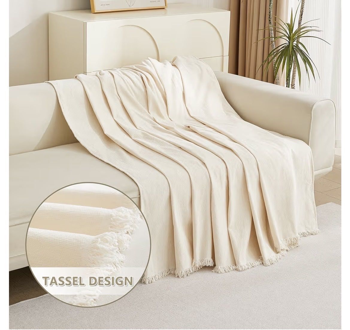 Coperte: Sofahusse mit Fransen, maschinenwaschbar, super weich, 230cm – Usato da Ennetbaden venduto da janique99 4