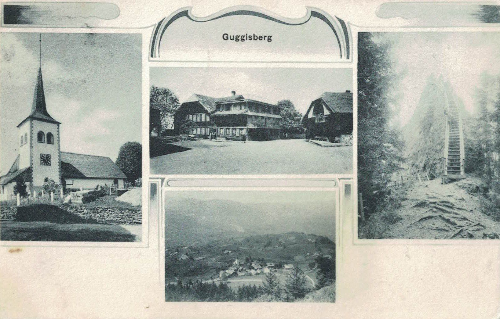 Ansichtskarten: Guggisberg BE 4 Bildkarte , 1909 – Gebraucht aus Solothurn von Bepposol