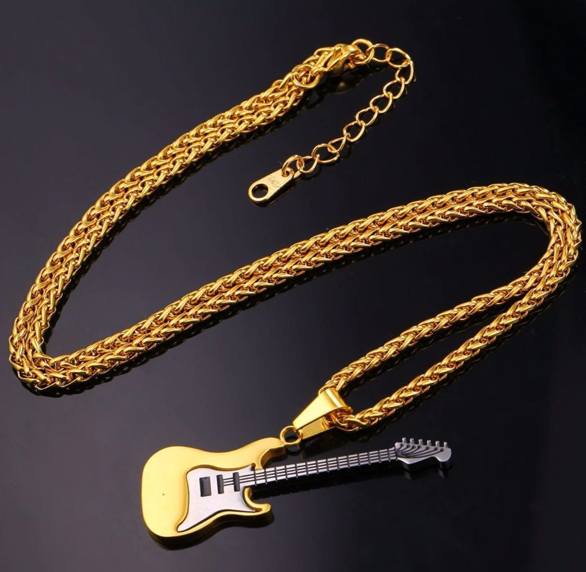 Catenine: Halskette mit Gitarre goldig – Nuovo e nell'imballaggio originale da Winterthur venduto da trend-produkte 1