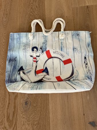 Sommer Tasche, Strandtasche, Badetasche mit Anker Motiv