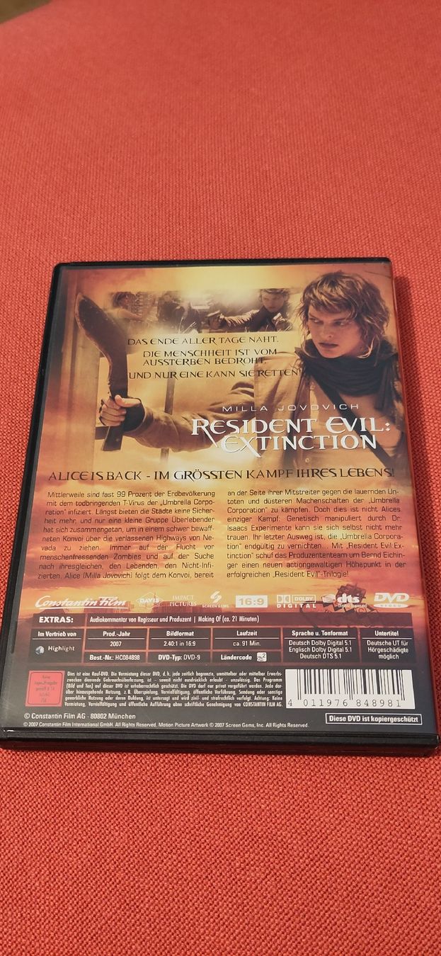 Alle DVDs: Resident Evil: Extinction – Gebraucht aus Zürich von Heldel 2