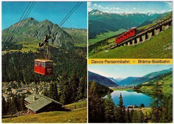 Cartoline postali: Davos - 3 Bild AK Parsenn – Usato da Binningen venduto da Mountainrider