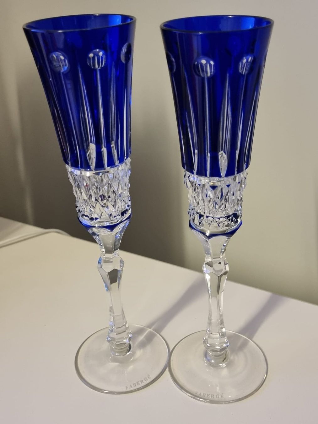 Fabergé Bicchieri: Fabergé Champagne Flutes 2x – Usato da Camorino venduto da yponzio