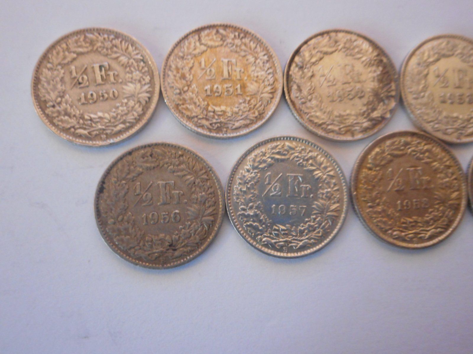 Tutti le monete: 9 x 50 Rp. 1950 - 1959 silber – Usato da Kriegstetten venduto da pizlad2010 1
