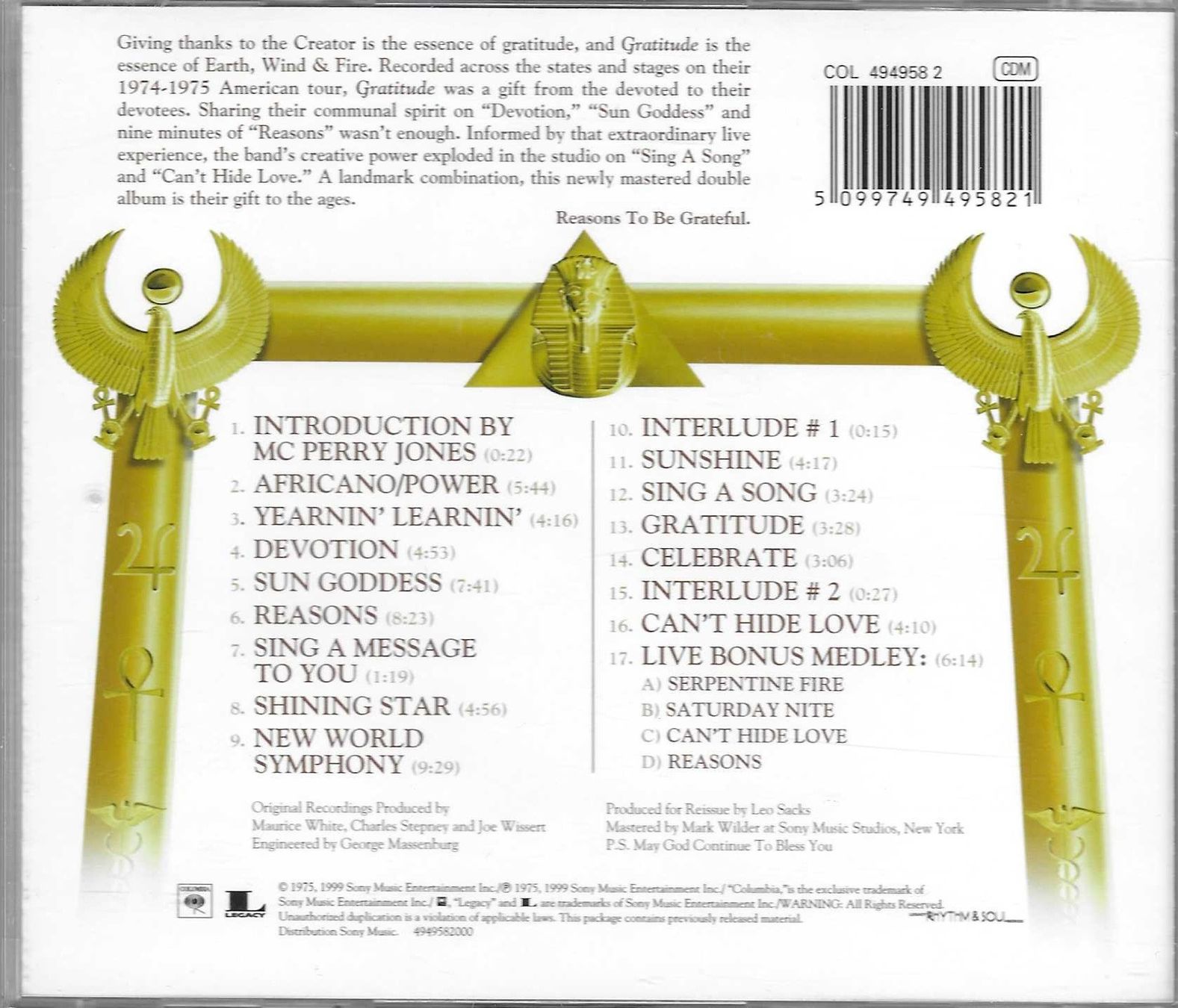 CDs: EARTH, WIND & FIRE  -  GRATITUDE – Gebraucht aus Bex von Giorgiob 1