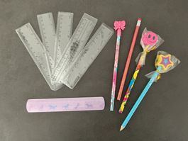 Lineale- / Bleistifte-Set für Schule Kindergeburtstag