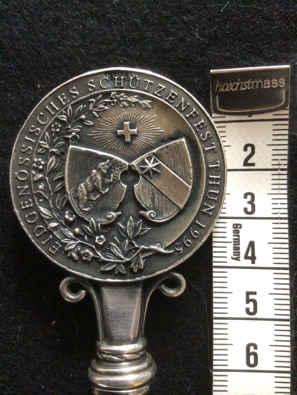 Altro materiale per ufficio: BRIEFÖFFNER EIDG.SCHÜTZENFEST THUN 1995 999er SILBER – Usato da Interlaken venduto da wie_o-nid25 2