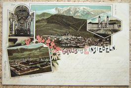 LITHO GRUSS AUS EINSIEDELN 1893
