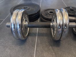 Titel: Kurzhantelset mit 4 Hanteln, verstellbar ca 110kg
