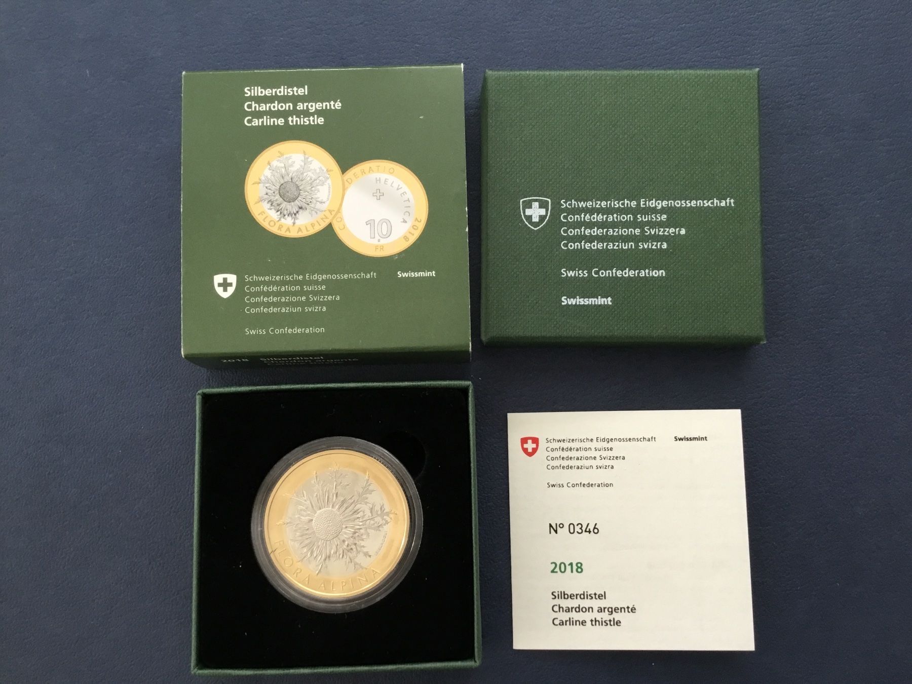 Tutti le monete: 10 Franken Silberdistel 2018 PP – Nuovo e nell'imballaggio originale da St. Margrethen SG venduto da alfapeugeot10