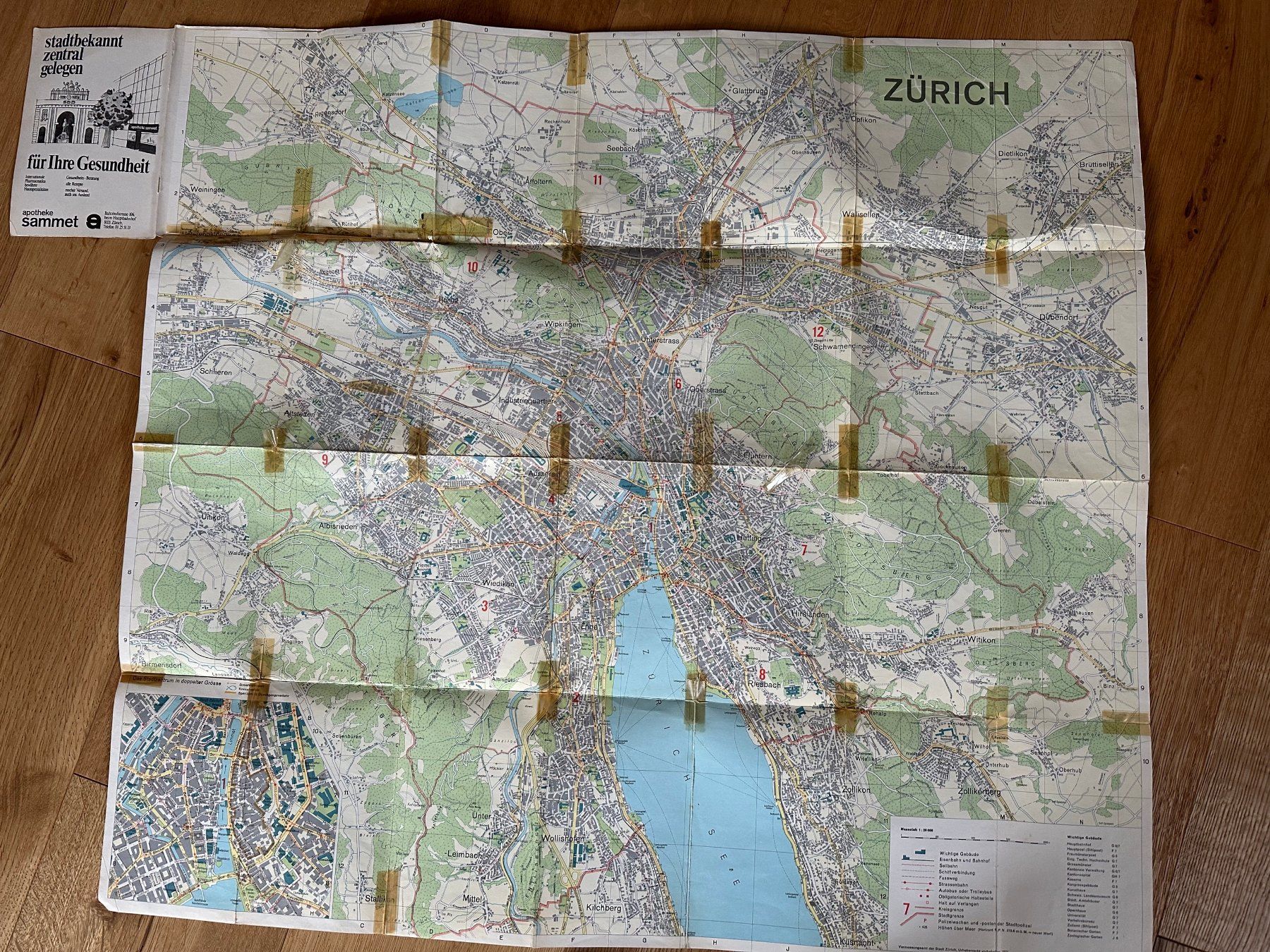 Cartine & Atlanti: alter Zürcher Stadtplan 1971 – Usato da Buchs ZH venduto da krenzi 2