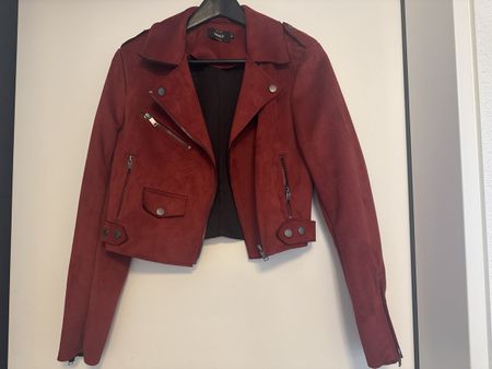 Rote Damen Wildlederimitat Jacke Gr. 36 von ONLY, top Zustan