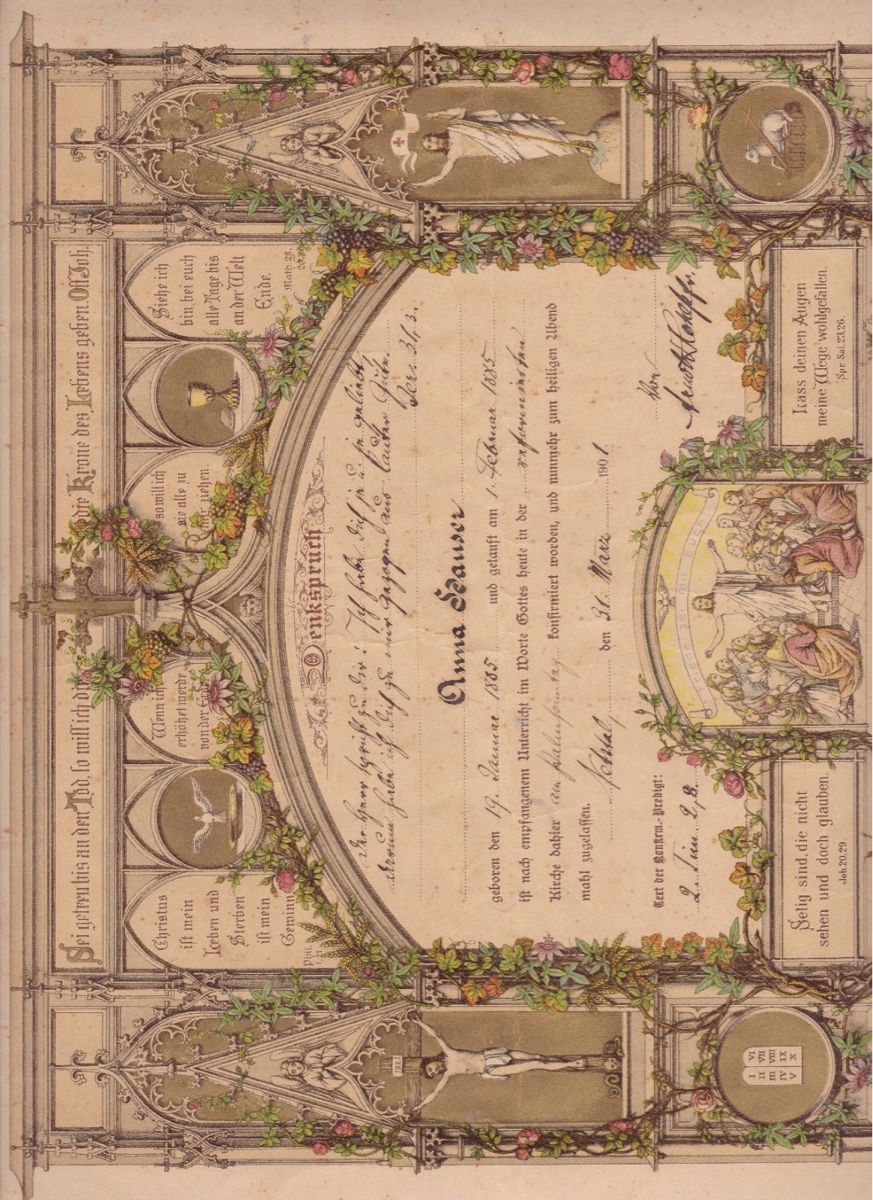 Documenti: Antikes religiöses Bild (1901) mit Rahmen – Usato da Berikon venduto da AntiqueMeant 1