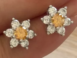 Luxus Elegante Zirkonia Ohrstecker Ohrschmuck  Farbe:Silber