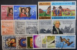 St Christopher and Nevis-Anguilla British Lot mit alten Wert