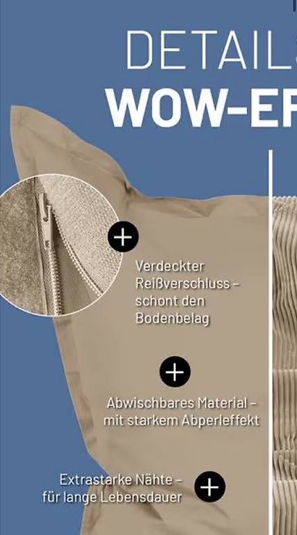 Kissen: Sitzsack Hülle, beige, 140x180, 2x vorhanden – Gebraucht aus Tübach von esosu 1