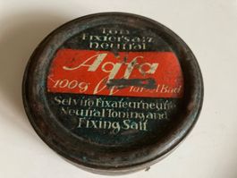 Alte Blechdose Agfa Ton Fixiersalz neutral