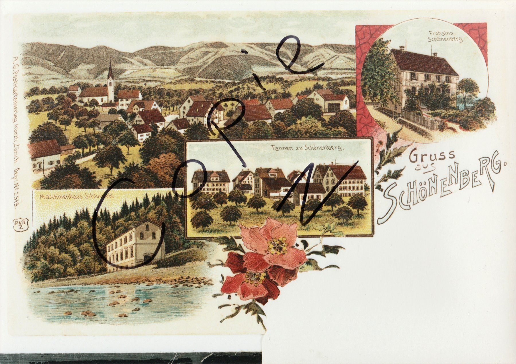 Cartoline postali: Gruss aus Schönenberg - (um 1900) – Usato da Fällanden venduto da Blausegelfliege