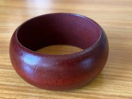 Armreif Armring Teak Teakholz Vintage Holz
