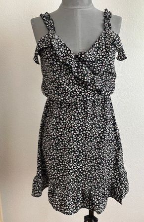 Robe d'été noire à fleurs, taille 36, neuve