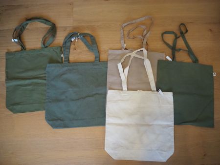 Taschen Baumwolle 4er Set Grün Beige neu - zum Beplotten