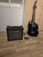 E-Gitarre Ibanez und Roland Cube Verstärker Set schwarz