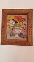 Bild  kostbarem Holzrahmen von Thiel, Blumen in der Vase