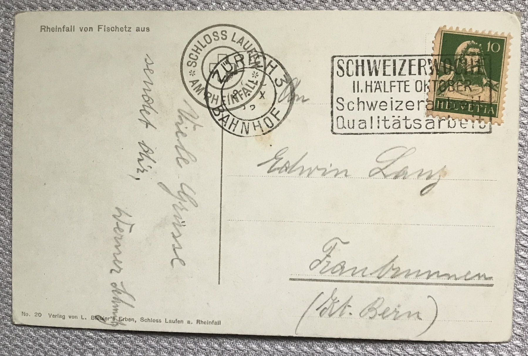 Cartoline postali: ANSICHTSKARTE RHEINFALL – Usato da Ostermundigen venduto da wini63 1