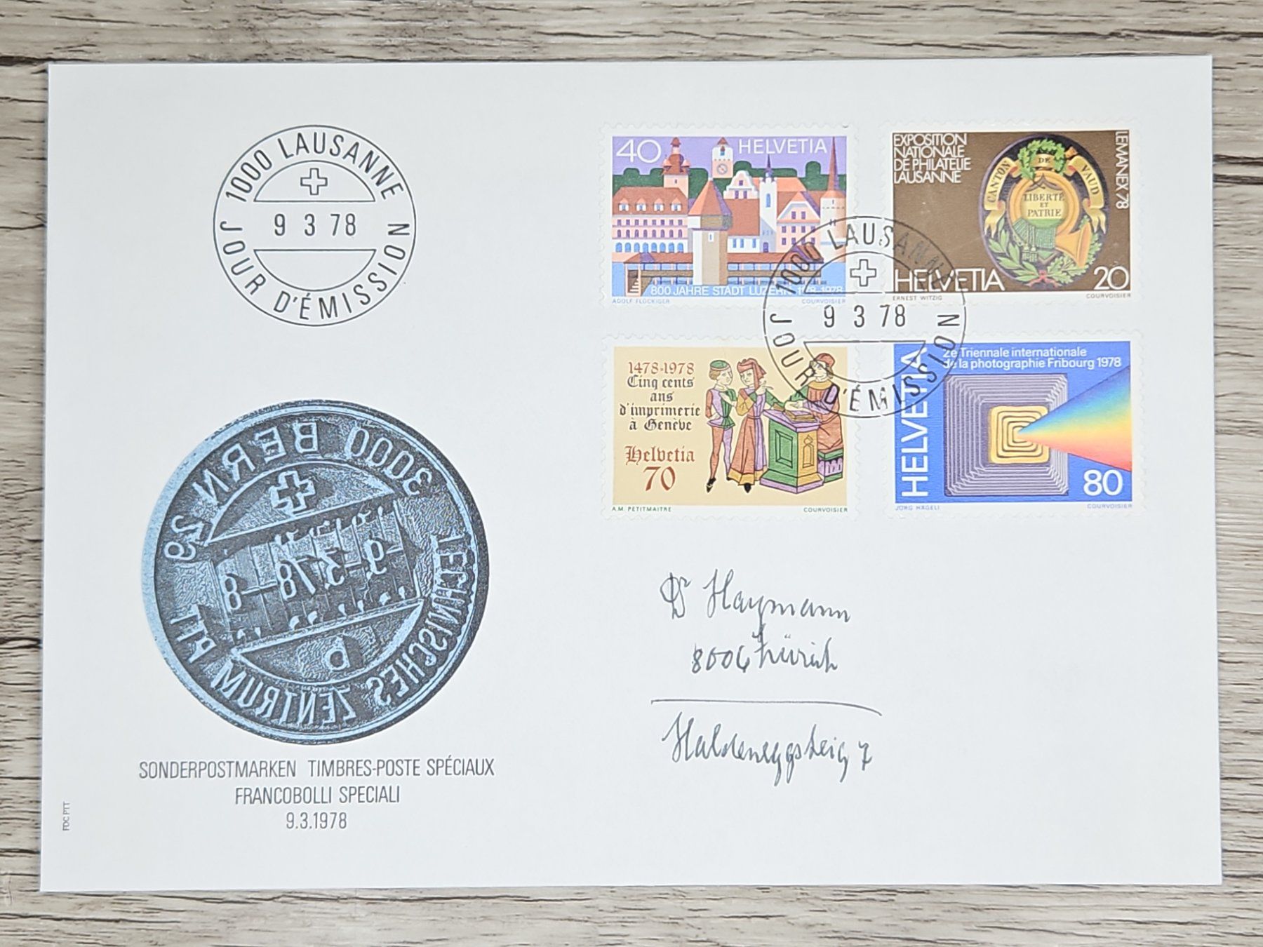 Tutti i francobolli: CL02 Enveloppe + Timbre Suisse 1978 – Usato da Cousset venduto da Patrick_Collections