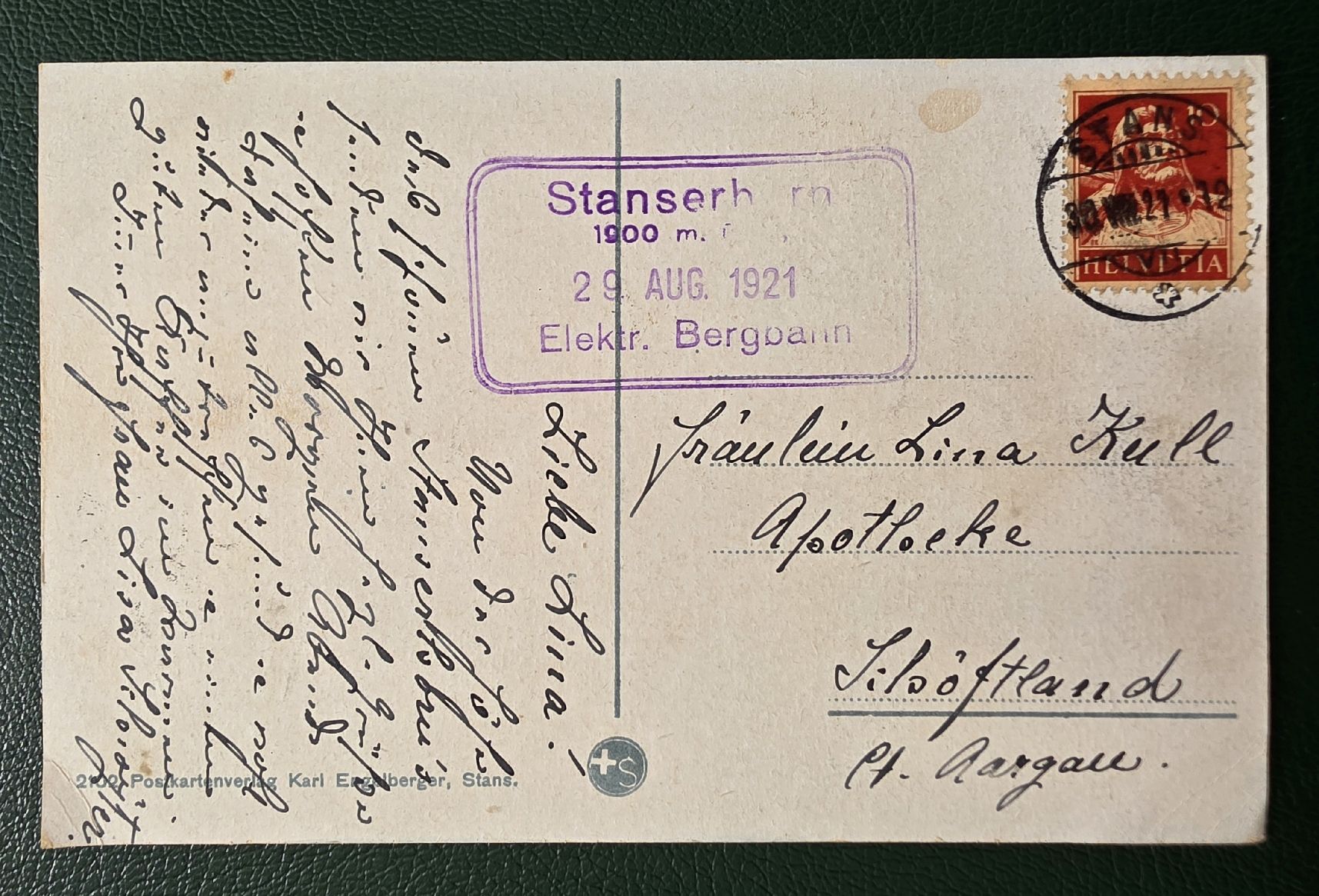 Cartoline postali: Ansichtskarte Hotel Stanserhorn – Usato da Bern venduto da Kocholo 1