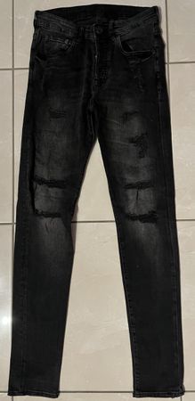 Schwarze Skinny Jeans mit Rissen Gr. 30/32