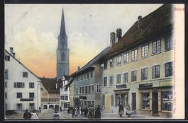 Bülach, Strassenpartie mit Blick zum Ki
